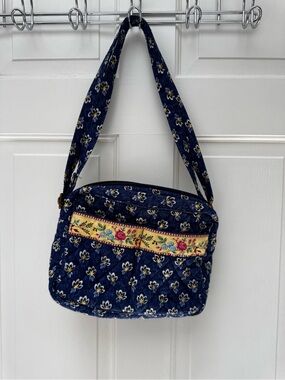 Vintage Vera Bradley Maison Blue Yellow Floral, Crossbody or Handbag